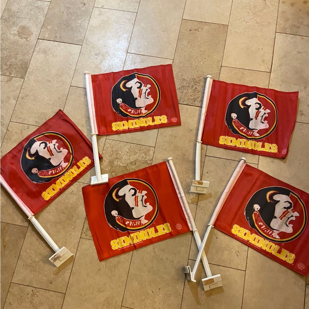 5 Florida Seminoles Car Flags